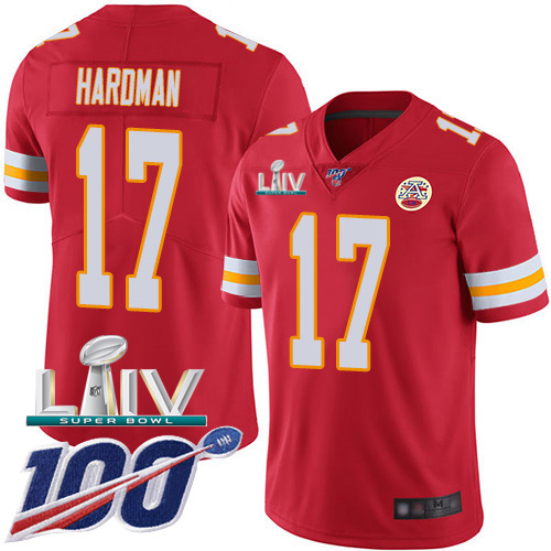 Kansas City Chiefs Nike #17 Mecole Hardman Red Super Bowl LIV 2020 Team Color Youth Stitched NFL 100th Season Vapor Untouchable Limited Jersey->kansas city chiefs->NFL Jersey